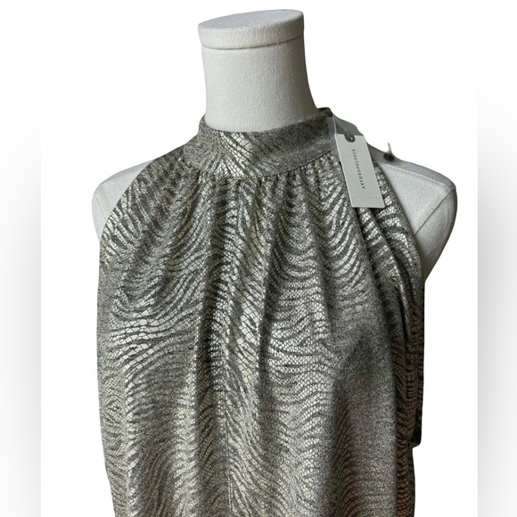 Anthropologie Nadia Shimmer Zebra Halter Top - Picture 3 of 6